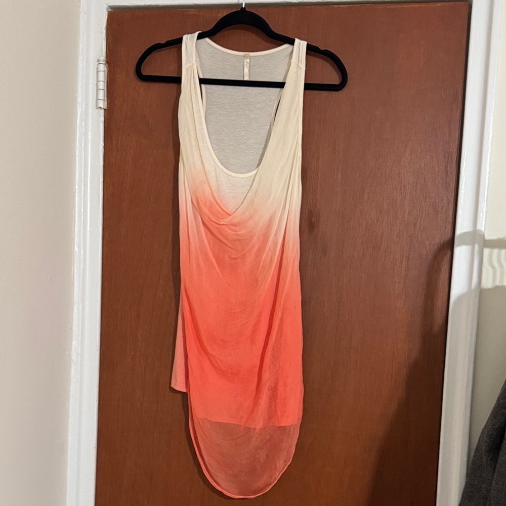 Saxx Cream and Orange Ombre Tank Top